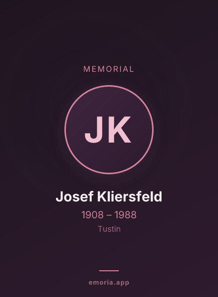 Memorial portrait of Josef Kliersfeld