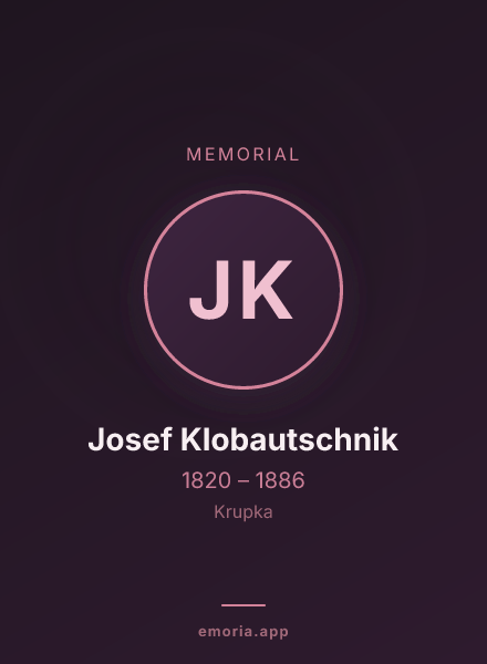 Memorial portrait of Josef Klobautschnik