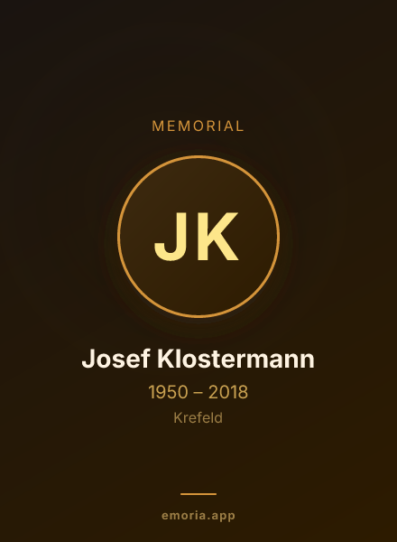 Memorial portrait of Josef Klostermann