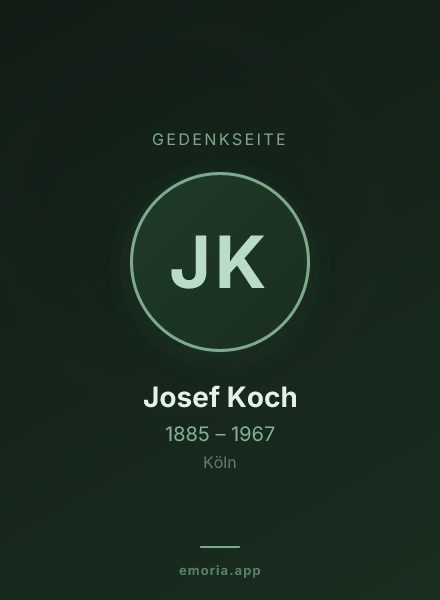 Gedenkportrait von Josef Koch