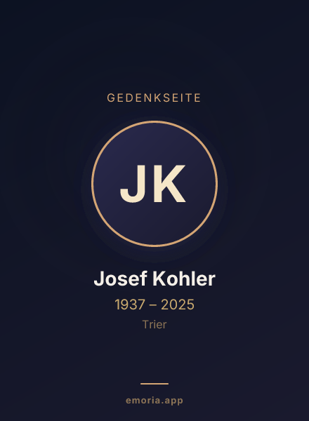 Gedenkportrait von Josef Kohler