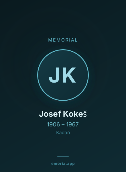 Memorial portrait of Josef Kokeš