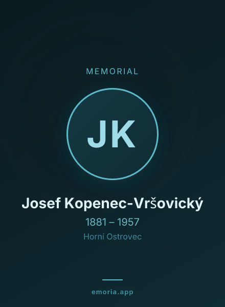 Memorial portrait of Josef Kopenec-Vršovický