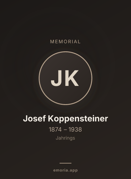 Memorial portrait of Josef Koppensteiner