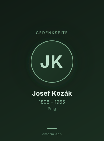 Gedenkportrait von Josef Kozák