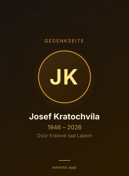 Gedenkportrait von Josef Kratochvíla