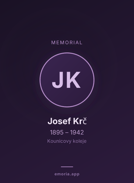 Memorial portrait of Josef Krč