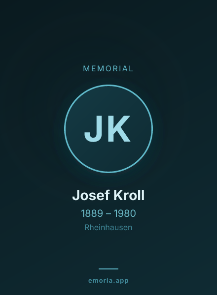 Memorial portrait of Josef Kroll