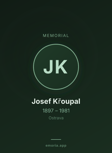 Memorial portrait of Josef Křoupal
