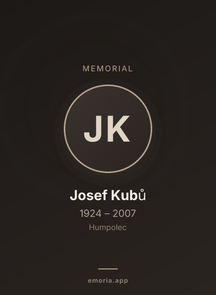 Memorial portrait of Josef Kubů