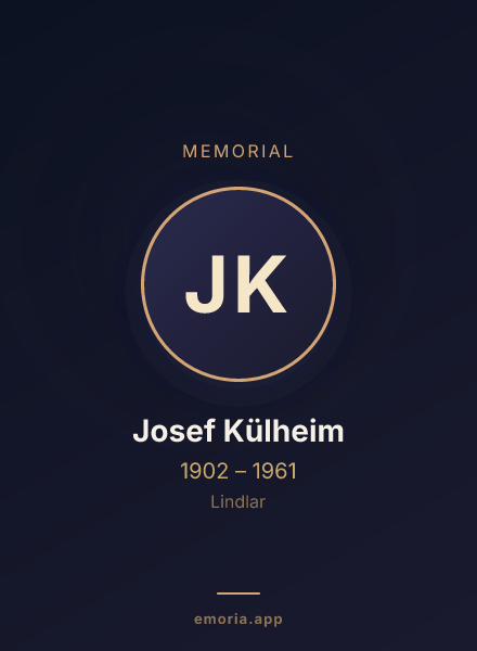 Memorial portrait of Josef Külheim