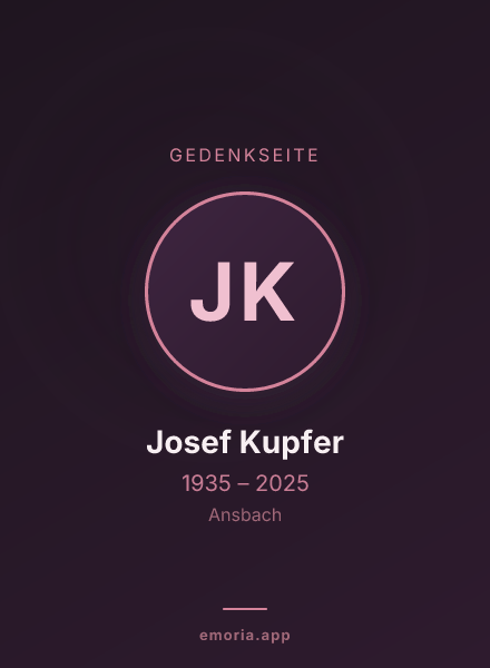 Gedenkportrait von Josef Kupfer