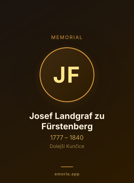 Memorial portrait of Josef Landgraf zu Fürstenberg