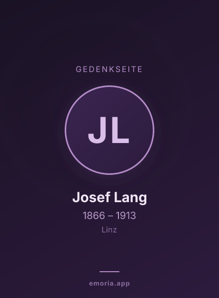 Gedenkportrait von Josef Lang