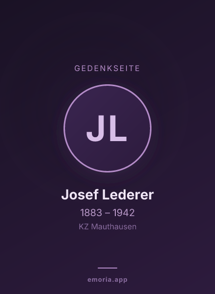 Gedenkportrait von Josef Lederer
