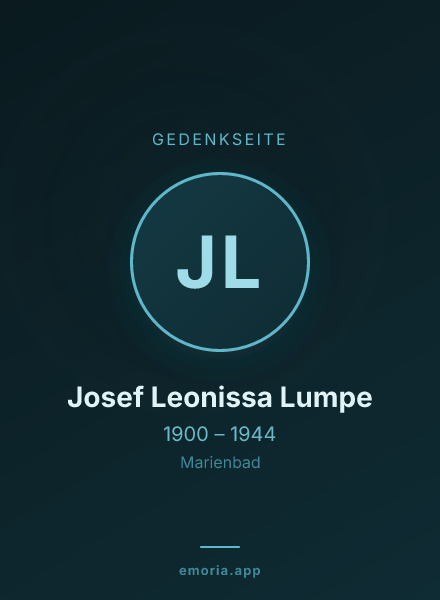 Gedenkportrait von Josef Leonissa Lumpe