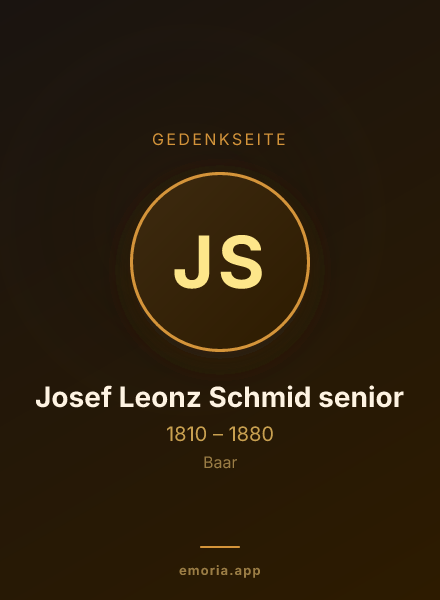 Gedenkportrait von Josef Leonz Schmid senior