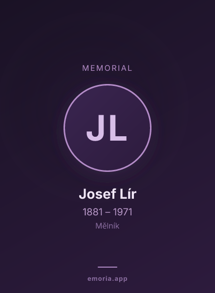 Memorial portrait of Josef Lír