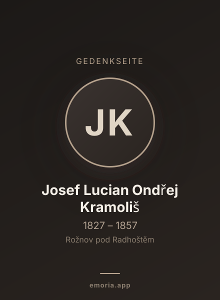 Gedenkportrait von Josef Lucian Ondřej Kramoliš