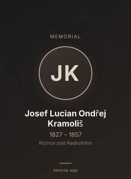 Memorial portrait of Josef Lucian Ondřej Kramoliš