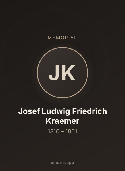 Memorial portrait of Josef Ludwig Friedrich Kraemer