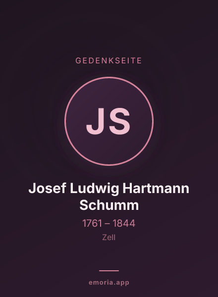 Gedenkportrait von Josef Ludwig Hartmann Schumm