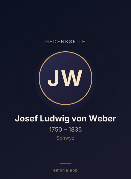 Gedenkportrait von Josef Ludwig von Weber