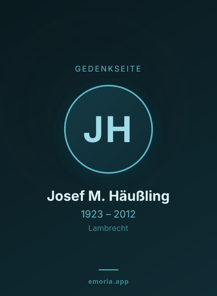 Gedenkportrait von Josef M. Häußling