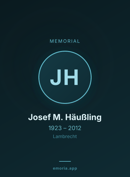 Memorial portrait of Josef M. Häußling