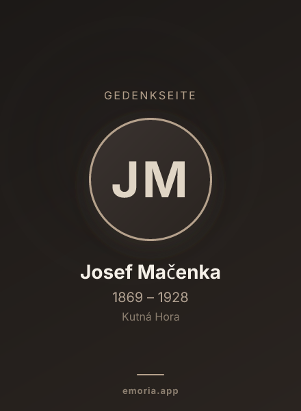 Gedenkportrait von Josef Mačenka