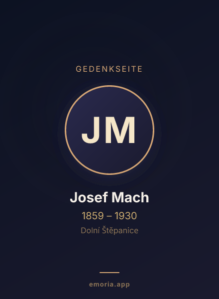 Gedenkportrait von Josef Mach
