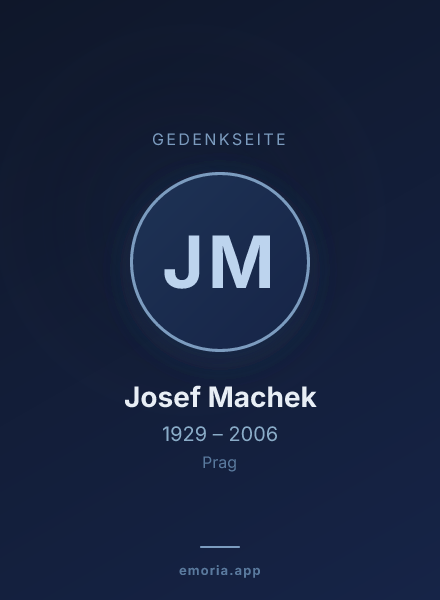 Gedenkportrait von Josef Machek