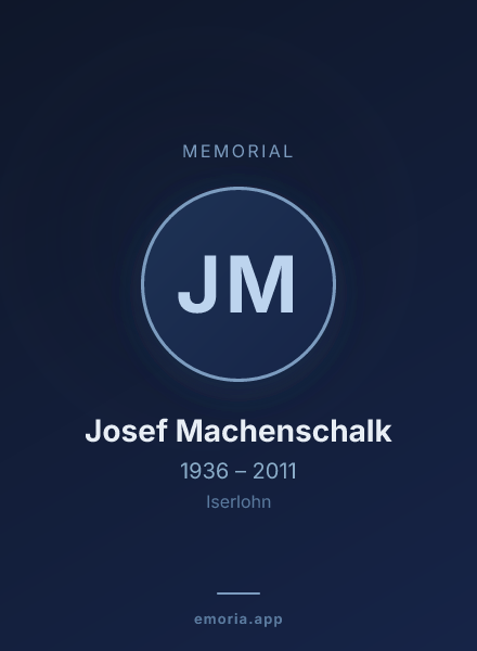 Memorial portrait of Josef Machenschalk