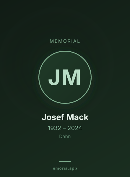 Memorial portrait of Josef Mack