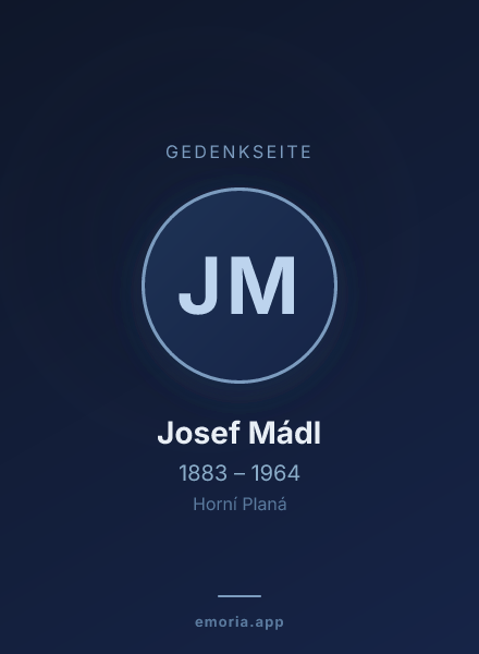 Gedenkportrait von Josef Mádl