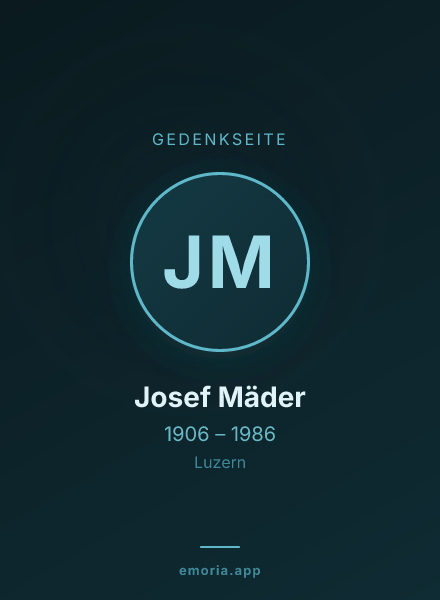 Gedenkportrait von Josef Mäder