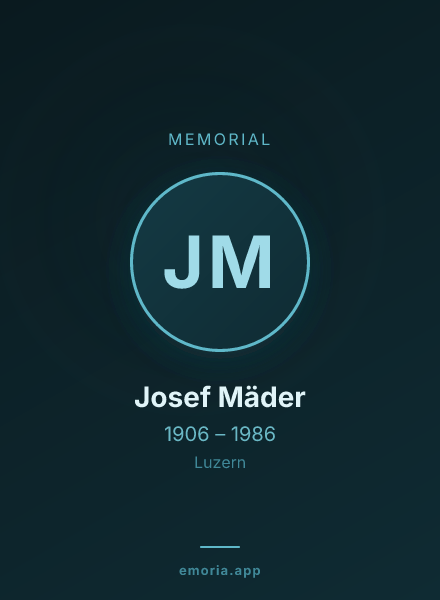 Memorial portrait of Josef Mäder