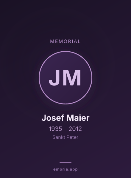 Memorial portrait of Josef Maier