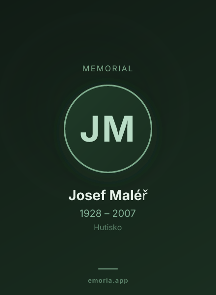 Memorial portrait of Josef Maléř