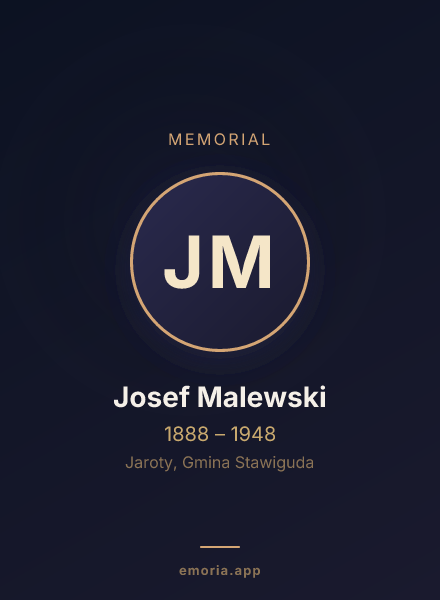 Memorial portrait of Josef Malewski