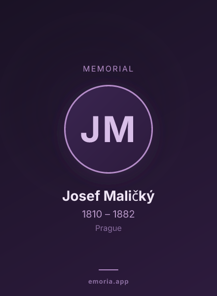 Memorial portrait of Josef Maličký