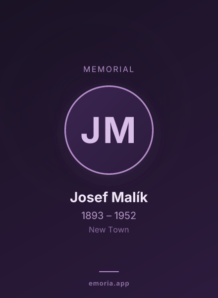 Memorial portrait of Josef Malík