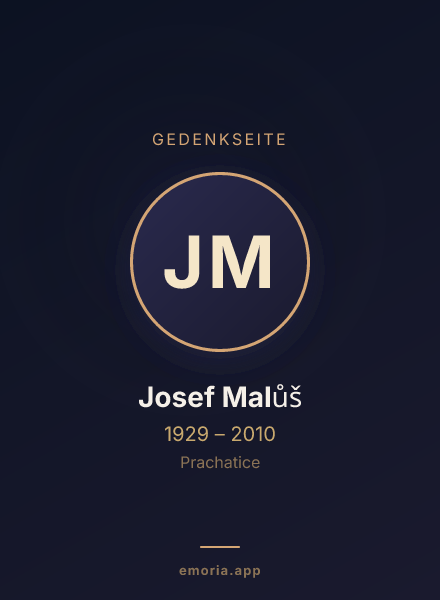 Gedenkportrait von Josef Malůš