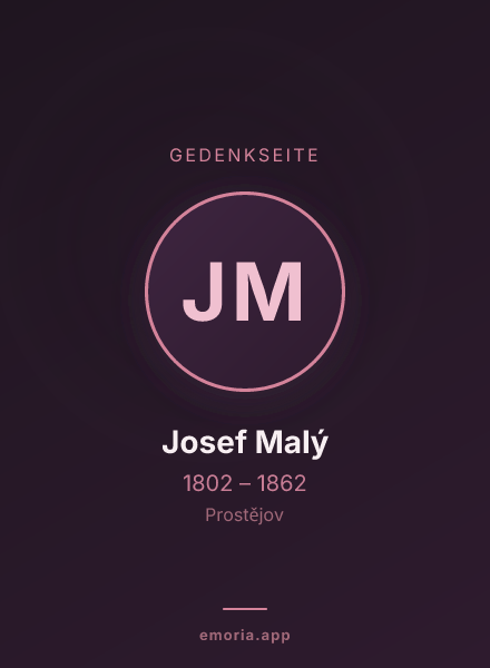 Gedenkportrait von Josef Malý