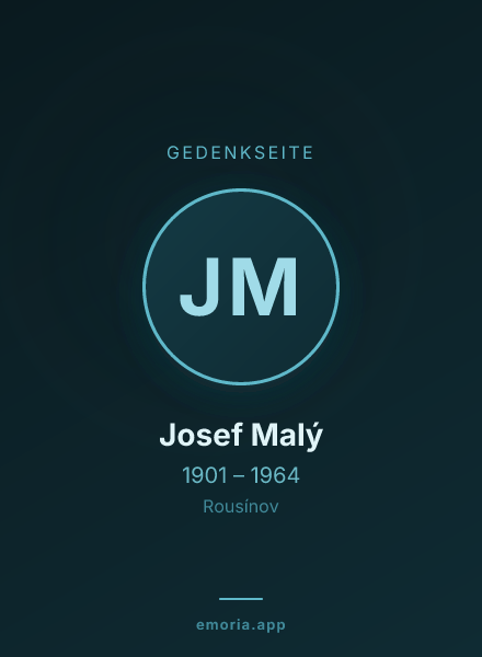 Gedenkportrait von Josef Malý