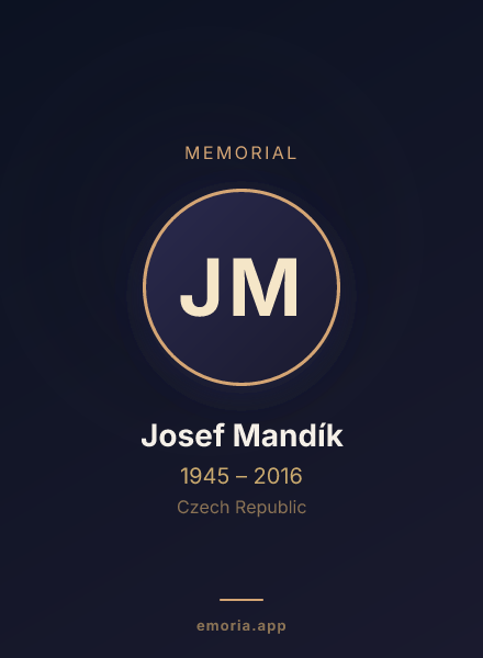 Memorial portrait of Josef Mandík