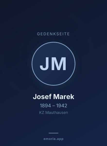 Gedenkportrait von Josef Marek
