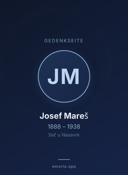 Gedenkportrait von Josef Mareš