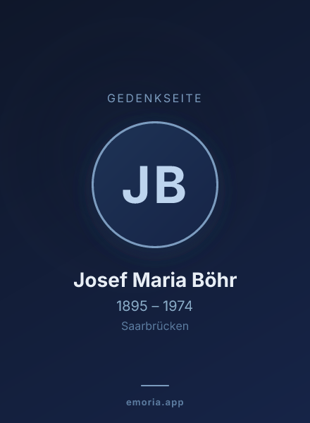 Gedenkportrait von Josef Maria Böhr