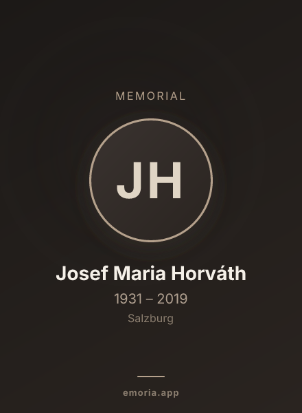 Memorial portrait of Josef Maria Horváth